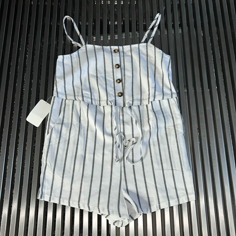 Pinstripe romper short set. Fully lined shorts. Size Xsmall. PRICE IS FIRM